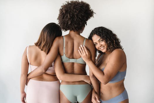 Top 5 Lenjerii Intime Dama: Review-uri și Recomandări pentru Confort și Stil! 3 Diverse group of women embracing body positivity in a studio setting.