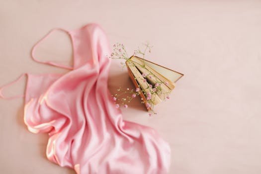 Pași pentru alegerea costumului de baie întreg cu susținere sâni mari 3 Elegantly arranged pink satin nightie with books and baby's breath flowers on a soft pastel background.